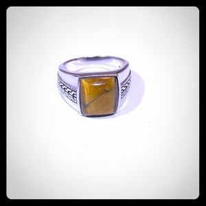 Tigers Eye Ring Sterling Silver Size 10